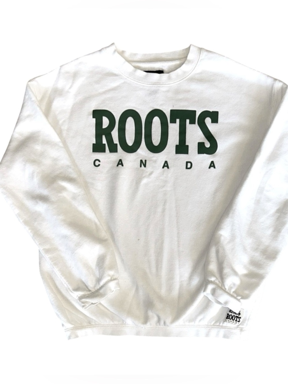 Vintage Roots Canada Cream Crewneck with Green Logo